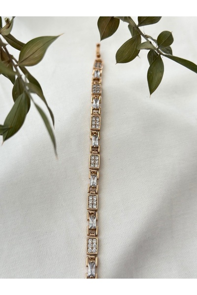 mibrillo سوار مجوهرات من حجر الزركون الصلب الوردي