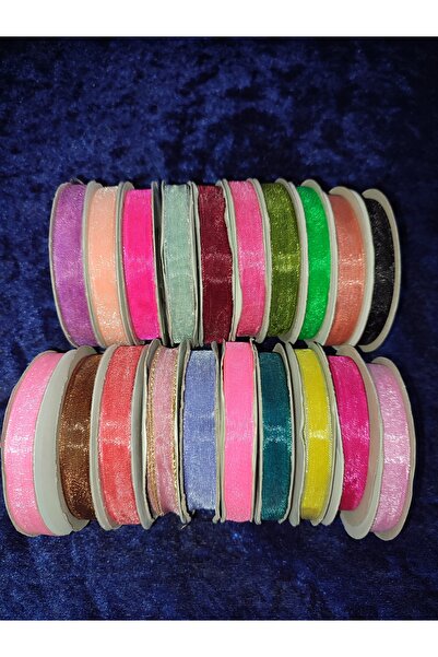 Uslu Çeyiz Organize Tül  Kurdale 10 MM En - 20 Adet Farklı Renk
