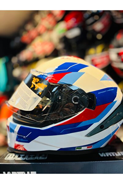 Sway FS 865 TİTAN FULL FACE MOTOSİKLET KASKI (BEYAZ-MAVİ- KIRMIZI)