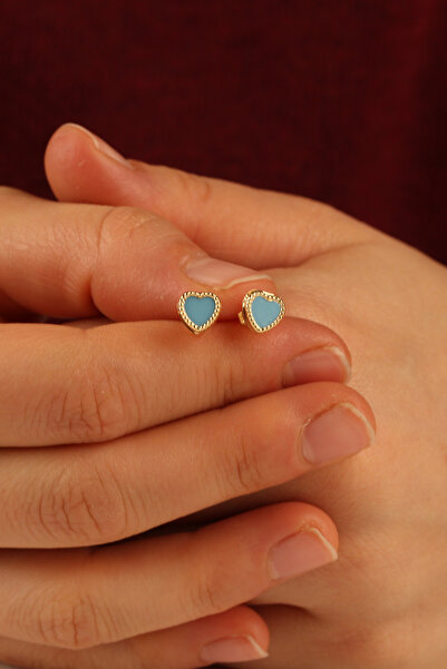 Çgk Çiğdem Gürel Kuyumculuk Kalp Çivi Altın Küpe