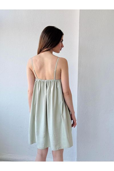Retrobird Women's Dress for Water Green June Strap Mini Dress Design