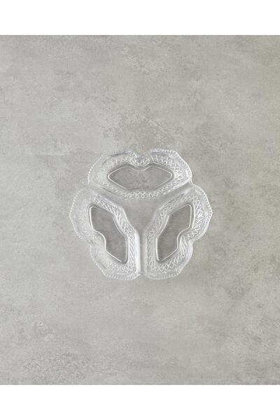 English Home Triple Cam 3 Bölmeli Çerezlik 20x20 cm Şeffaf