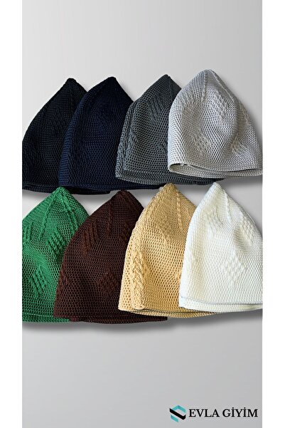 evla Pamuklu Örme Dantel Namaz Takkesi 1 Adet