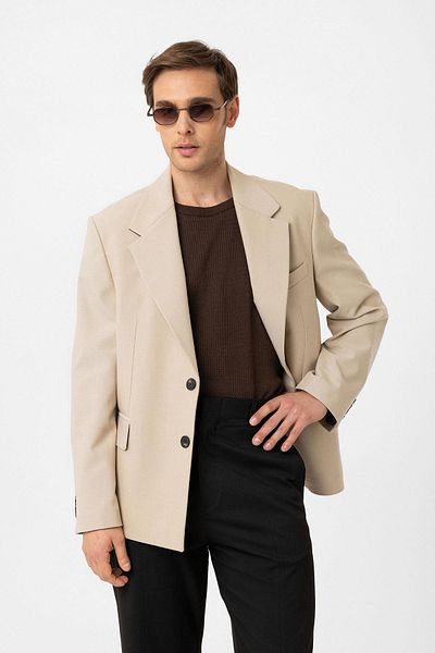 Antioch Beige Relax Fit Men's Blazer Jacket