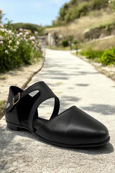 Mammamia D25ya-885 Siyah Hakiki Deri Tam Ortopedik Kadın Casual Günlük Ayakkabı