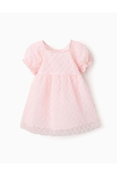 Ziddy Tulle Dress for Baby Girls, Light Pink