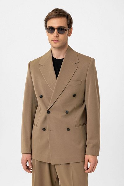 Antioch Camel Relax Fit Double Breasted Men's Blazer Jacket