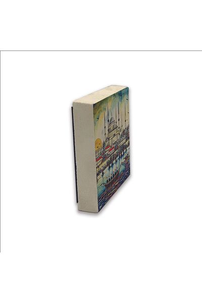 Sadrazam Magnet din piatră naturală imprimat Moscheea Sultanahmet 5x5 Krt-14