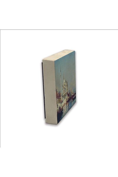Sadrazam Magnet din piatră naturală imprimat Moscheea Ortaköy 5x5 Krt-38