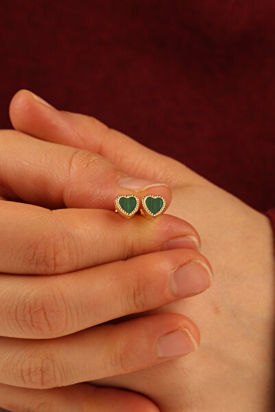 Çgk Çiğdem Gürel Kuyumculuk Kalp Çivi Altın Küpe