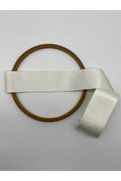 Ak Tuhafiye Placă din satin alb 6 cm 10 metri, lată și pachet-decor nr: 50