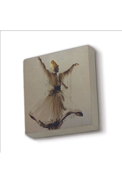 Sadrazam Magnet din piatră naturală imprimat Whirling Dervish 5x5 Krt-74
