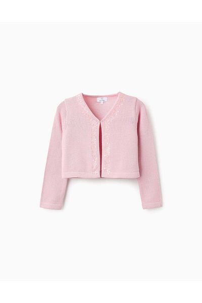 Ziddy Cardigan with Sequins for Girls, Pink