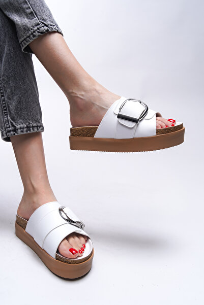 Riccon Papuci Elinsevel pentru femei 001225 Piele albă