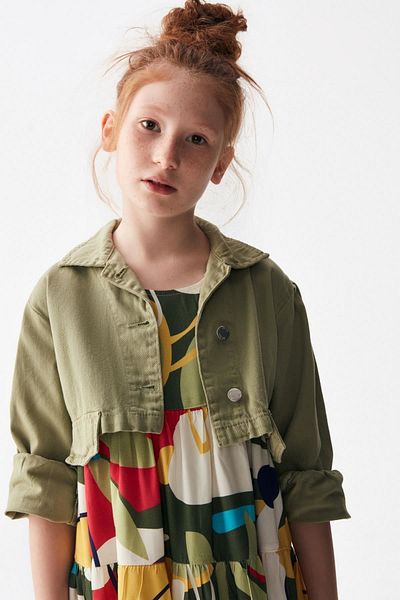 HAUSEkids Яке за момичета с дизайн Ahenk Colors, 8-14 години - каки