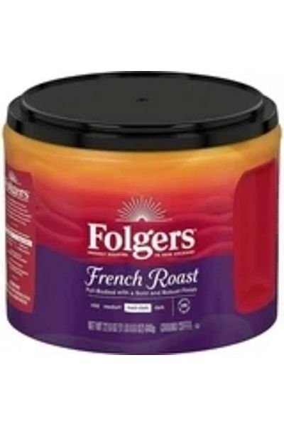 Folgers French Roast Med-Dark Ground Coffee 640 Gr