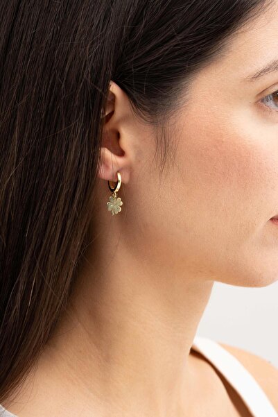 Sümer Telkari Yonca Altın Yaldızlı Gümüş Küpe 5412