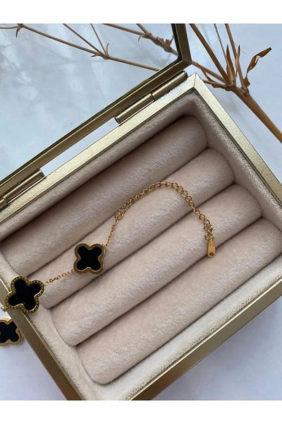 The Collection Van Cleef Double Sided High Quality Tarnish Gold Steel Bracelet