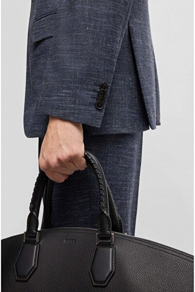 BOSS Erkek Desenli Slim Fit Esnek Kumaş Lacivert Ceket 50539804-404