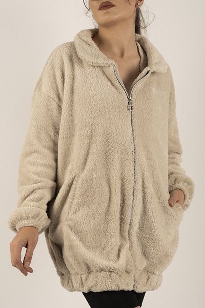 İKLİM LİFE Plush Cardigan with Zipper