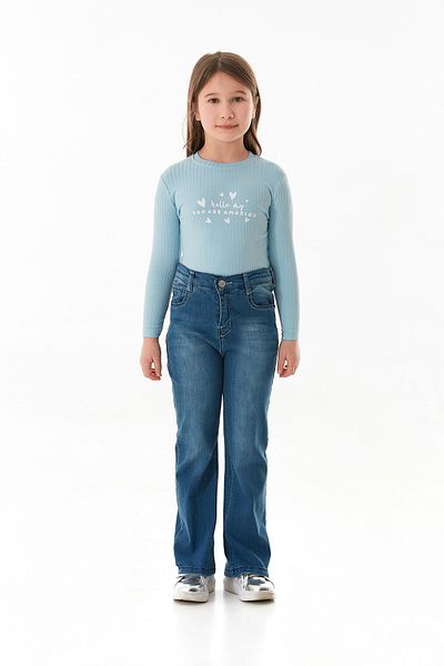 Fulla Moda Pantaloni evazați pentru fetiță cu talie înaltă