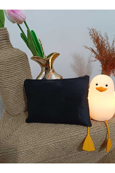 Boom town Siyah Makyaj Çantası Bez Çanta Gabardin 200gr