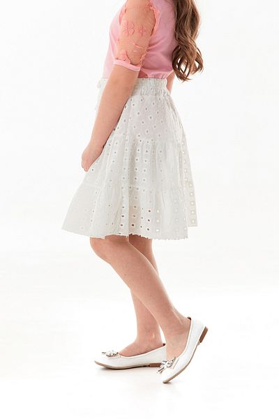 Fulla Moda April 23 Girl's Skirt with Eyelet Detail
