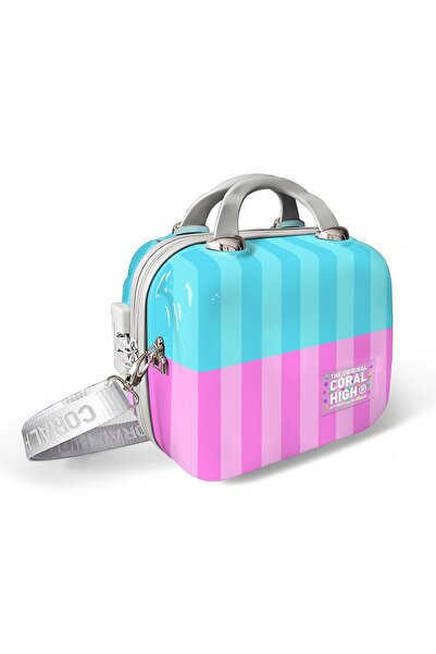 Coral High Colorful Striped Shoulder Strap Pc Makeup Bag 16904