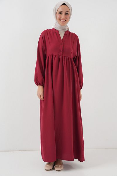 Bigdart Rochie lungă de damă Hijab 2525 - Roșu Claret