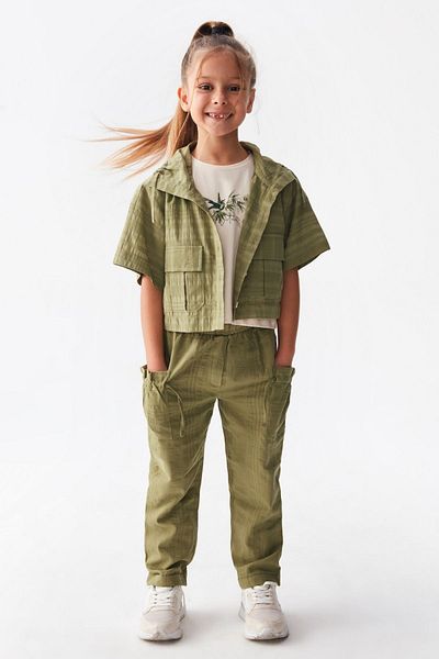 HAUSEkids 4-8 Years Old Ayder Cotto Girl's 3-Piece Set - Khaki