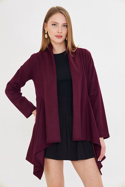 armonika Women's Plum Shawl Collar Casual Cardigan Arm-25K 001116