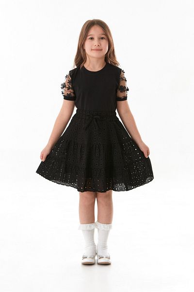 Fulla Moda April 23 Girl's Skirt with Eyelet Detail