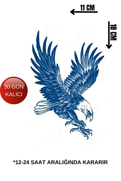 Barly 30 Gün / 1 Ay Kalıcı Kartal Figürlü Geçici Dövme Tattoo