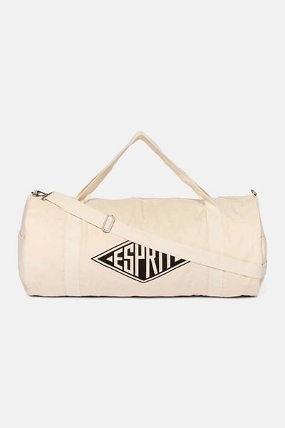 Esprit Men Brand Logo Duffle Bag 55 L x 37 H x 6 W cm, Beige