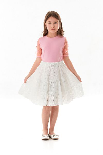 Fulla Moda April 23 Girl's Skirt with Eyelet Detail