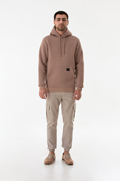 Fulla Moda Φούτερ με κουκούλα 3 κλωστών Basic Kangaroo Pocket