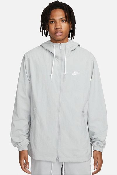 Nike Club Woven Ανδρικό Παλτό με Πλήρη Κορδόνι Ανδρικό Υφαντό Αθλητικό Μπουφάν Γκρι