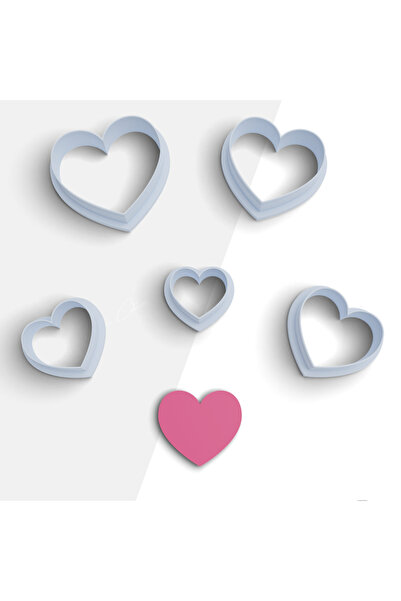 flament aşk Heart Shaped Polymer Clay Cutting Jewelry and Earring Mold for Va...