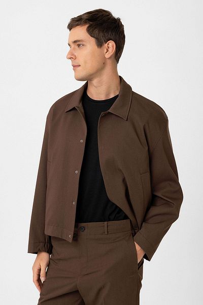 Antioch Brown Hidden Button Seasonal Relax Fit Men's Coat