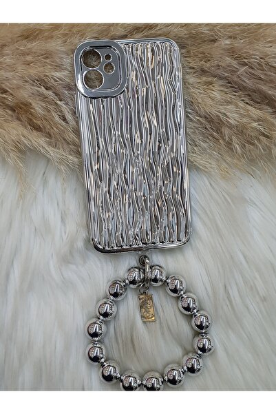 Aksesuarda Moda Iphone 12 Uyumlu Bileklik Charm Aksesuarlı Su Dalgalı Metalik...