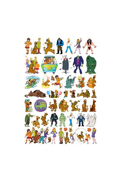 Ororabutik Σετ αυτοκόλλητων 49 τμχ Scooby Doo - Σετ αυτοκόλλητων Scrapbook Bullet Journal