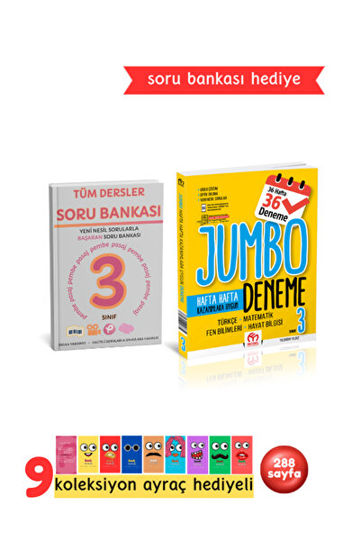 Pembe Pasaj Model Yayınları 3.Sınıf Jumbo Tüm Dersler Deneme ve Ne Kolay Soru Bankası + 9 Koleksiyonluk Ayraç