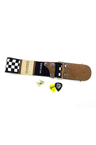 hijazz Genuine Leather Ended Guitar Strap Strap Lock Strap Pin and Plectrums