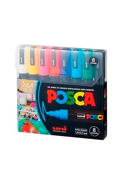 UNİ-BALL 8 Color Uni-Ball Posca Paint Marker Set Pc-3M