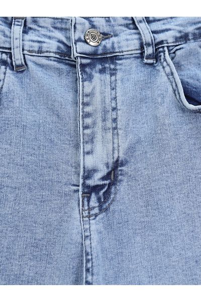 Modamorfo Pantaloni din denim cu talie înaltă, albastru gheață