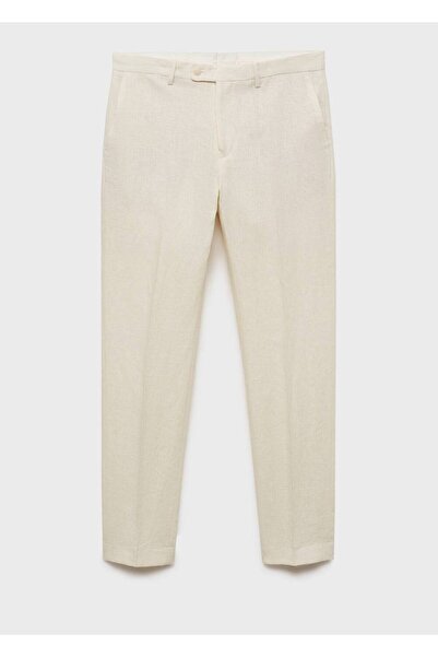 MANGO Man Suit Pants 100% Linen Slim Fit
