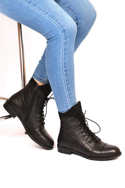 Scavia Μπότες Ortho Pedik Comfort από γνήσιο δέρμα