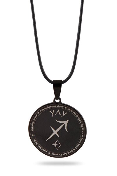 vogutima قلادة رجالية من الفولاذ - قلادة رجالية محفورة باللون الأسود