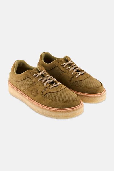 CLARKS Men Sandford Lace Up Sneaker, Tan