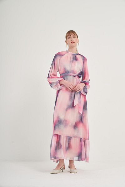 FTZ WOMEN Women's Silk Satin Dress Pink 31039